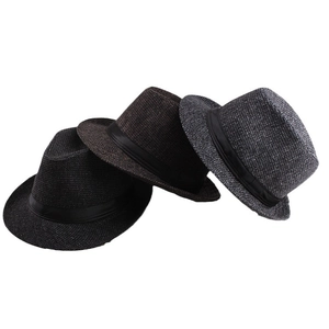 Cappelli fedora da uomo in feltro a quadri nei colori nero, marrone e grigio chiaro