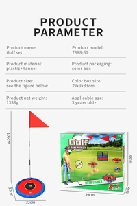 Détail de la cible de golf pour enfants avec scores et assemblage du drapeau de 106 cm