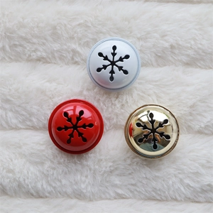 Hollow star metal bells with snowflake pattern in red, white and gold for DIY Christmas decor