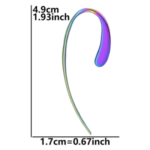 Detailed size specifications for iridescent 304 stainless steel drop earring hooks