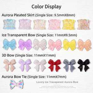 Lot de 30 nœuds 3D en cristal aurora pour nail art de tailles variées pour manucure