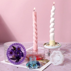 Stampo in silicone fai-da-te per candelabri a spirale e base decorativa in resina