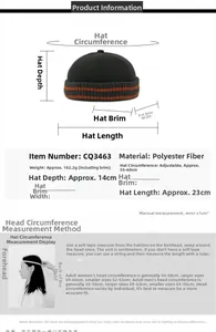 Größentabelle für Miki Hat mit 55-60 cm Umfang und Details zum Polyester-Material