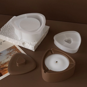 Vue détaillée du moule en silicone pour bougies et pot de rangement DIY avec couvercle