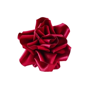 Pince à cheveux élégante en satin rouge foncé avec rose vintage pour femmes