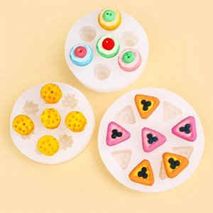 3-piece set of mini ice cream and cheese silicone molds for resin and clay crafts