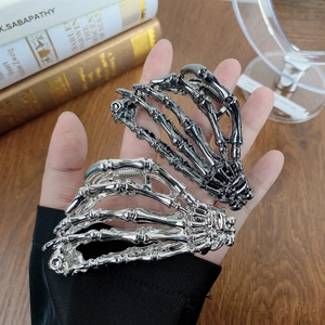 Skeleton Hand And Spider Hair Claw Clips Alloy Metal Gothic Punk Halloween Hair Accessories For Women