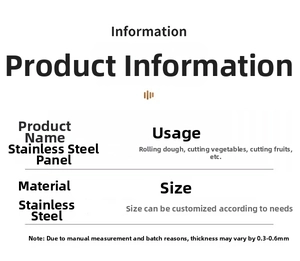 Specifications of custom stainless steel kneading board for kitchen hygiene