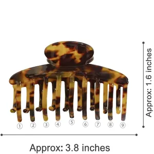 3.8 inch tortoiseshell leopard print hair claw clip made of premium acetate fiber