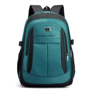 Teal and black outdoor sports backpack with large capacity and multi-pocket design
