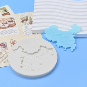 China map shaped silicone fondant mold for chocolate and plaster craft making