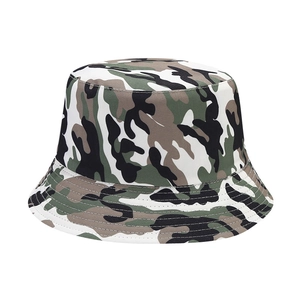 Classic jungle camouflage reversible bucket hat for outdoor sun protection and hiking