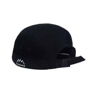 Bonnet docker rétro noir en toile avec broderie RAHHSR blanche et sangle réglable