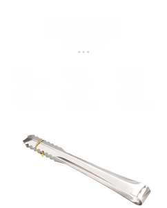 Macro view of stainless steel ice tongs featuring serrated teeth for enhanced grip and hold