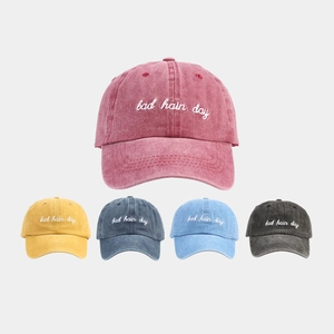 Bad Hair Day Embroidery Baseball Cap Washed Cotton Distressed Vintage Sun Hat For Women Men Adjustable Casual Outdoor