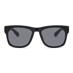 Classic children's black square sunglasses with dark grey UV protective lenses
