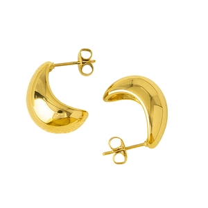 Boucles d'oreilles créoles dorées demi-lune avec un design vintage texturé