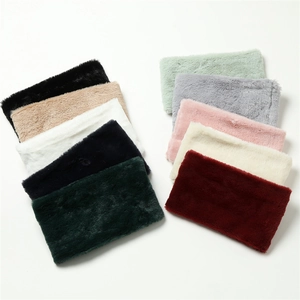 Faux rabbit fur neck warmer in various solid colors for winter thermal protection