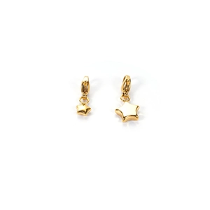 Elegant gold stainless steel star dangle earrings with minimalist asymmetric design