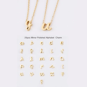 Collier Lettre Initiale Minuscule Alphabet Délicat Acier Inoxydable 304 Poli Miroir Bijoux Minimalistes Femmes Hommes