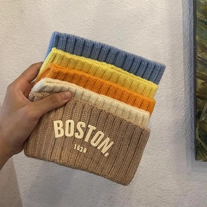 Lot de bandeaux d'hiver en tricot de cinq couleurs avec broderie Boston 1630