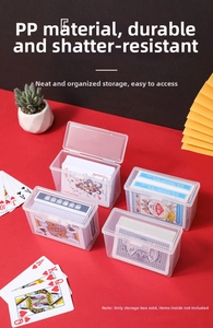 Stack of four durable transparent PP plastic storage boxes for playing cards