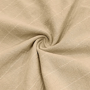 Men's casual linen beach shorts in beige with fine check pattern and textured fabric