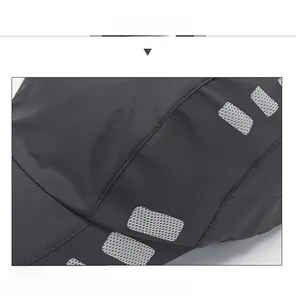 Detail showing high-quality stitching on the crown of a dark grey quick-dry sports cap