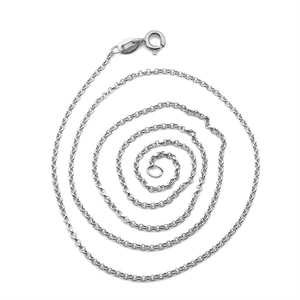 Minimalist S925 sterling silver O-chain necklace with spring clasp and extension tail