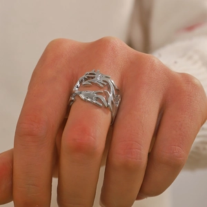 Vintage Creative Design Hand Finger Open Ring For Men Women Antique Silver Alloy Adjustable Fashion Finger Ring Jewelry