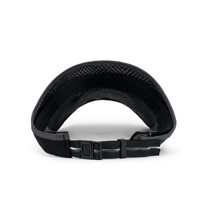 Black mesh sun visor hat with adjustable plastic buckle for outdoor sports activities