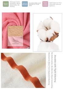 Detail of thick absorbent cotton towel with neat stitching and soft fabric texture