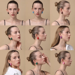 Vintage Stainless Steel Water Drop Stud Earrings For Women Colorful Enamel Drip Oil Teardrop Dopamine Earrings Jewelry Gift