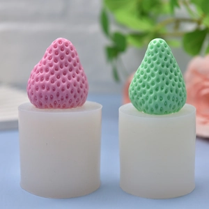 Moule en silicone en forme de fraise 3D pour bougies DIY, savons et pâtisserie décorative