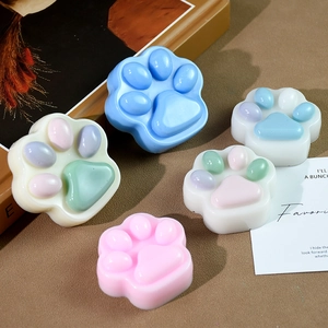 Moule en silicone patte de chat DIY porte-clés et pendentifs aux couleurs pastel