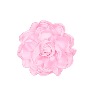 Macro shot of 3D satin rose flower in soft pink showing delicate petal textures