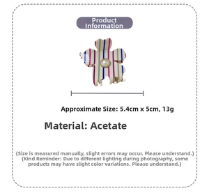 Detailed view of acetic acid flower hair claw with pearl inlay measuring 5.4cm by 5cm