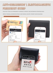 Detail view of RFID blocking technology preventing unauthorized scans on leather wallet