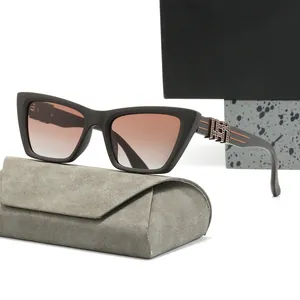 Vintage cat-eye polarized sunglasses in matte brown with a luxury gray storage case
