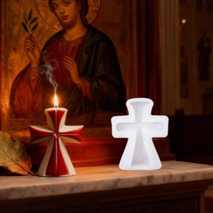 Stampo in silicone per candele a colonna a croce per regali fai-da-te e decorazioni religiose