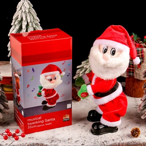 Elektrischer Twerking Weihnachtsmann Musikalisches Tanzendes Plüschtier Festliche Feiertagsdekoration Batteriebetriebenes Geschenk