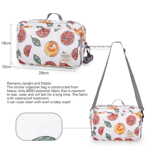 Wasserdichte Kinderwagentasche aus 600D Polyester mit Orangenmuster, 29x10x19cm