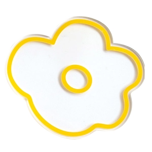 Flower-shaped acrylic coaster in white and yellow, minimalist Nordic heat-resistant mat