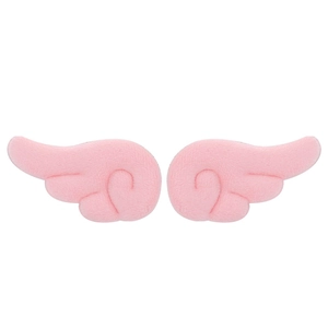 A pair of pink plush fabric angel wings accessories for DIY clothing and hair decor