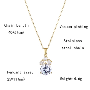Specifiche tecniche della collana in acciaio inossidabile 18K con ciondolo in zircone