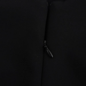 Women's black round neck sleeveless suit vest with concealed back zipper and slim fit cut