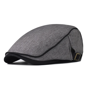 Vintage British Style Flat Cap Adjustable Cotton Blend Ivy Hat With Metal Buckle Casual Outdoor Sunshade For Men Women