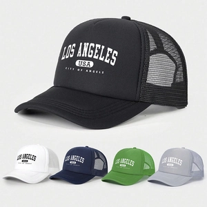 Trucker Hat Mesh Baseball Cap Los Angeles USA Print Breathable Adjustable Sun Protection Outdoor Casual Street Style