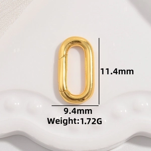Gold oval spring ring clasp in S925 sterling silver for necklace and bracelet making