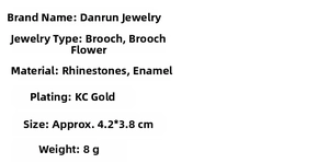 Specifications of hollow flower basket brooch with rhinestones and KC gold plating